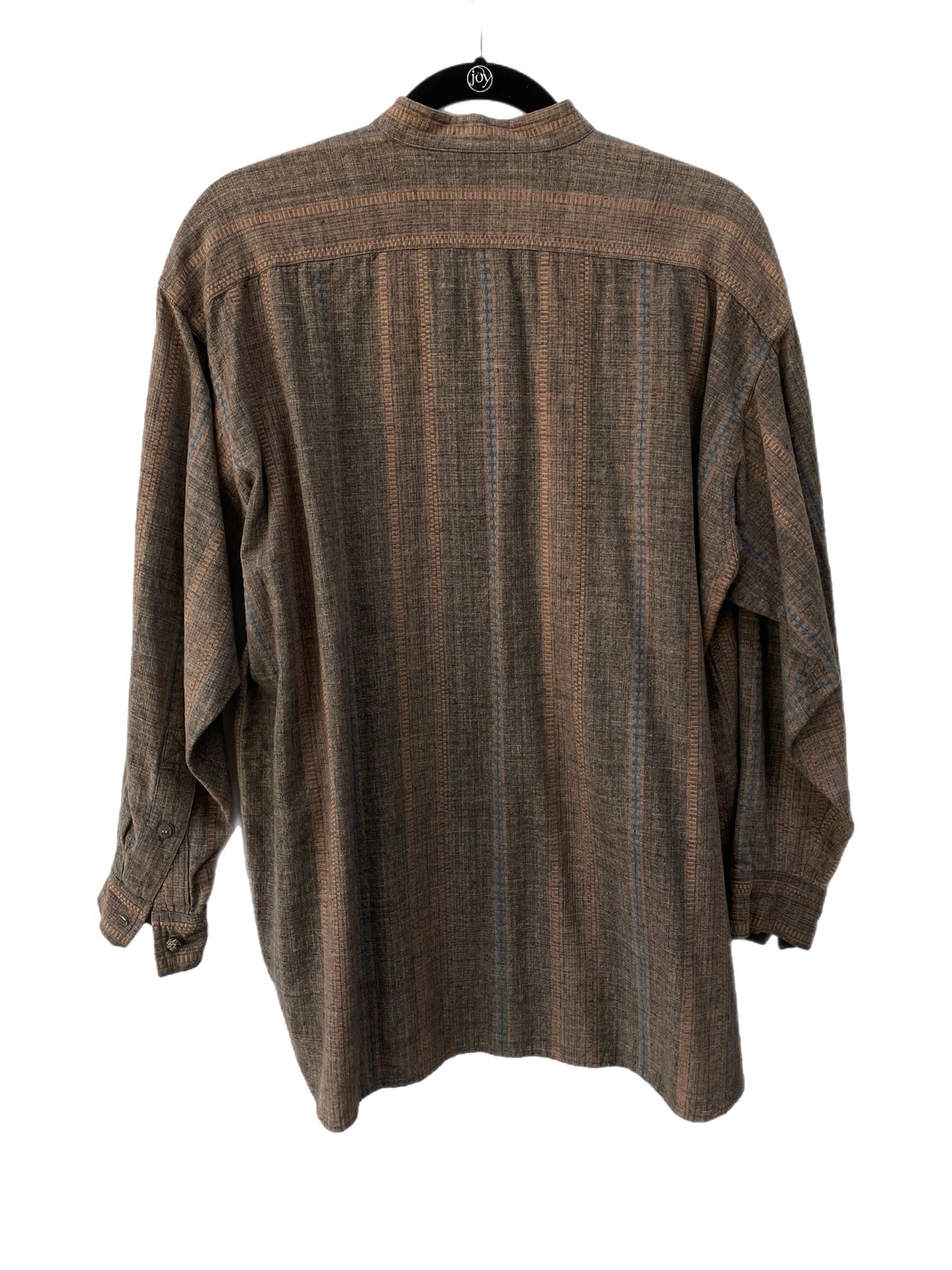 Issey Miyake Plantation Striped Banded Collar Button down Shirt