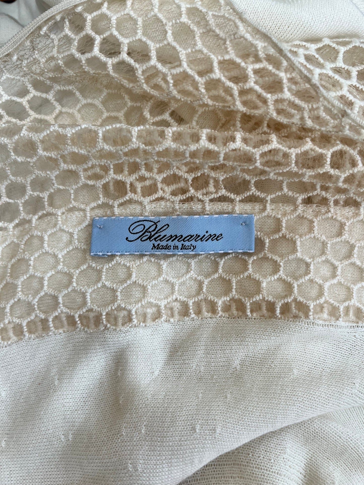 Blumarine Crème Honeycomb Dress