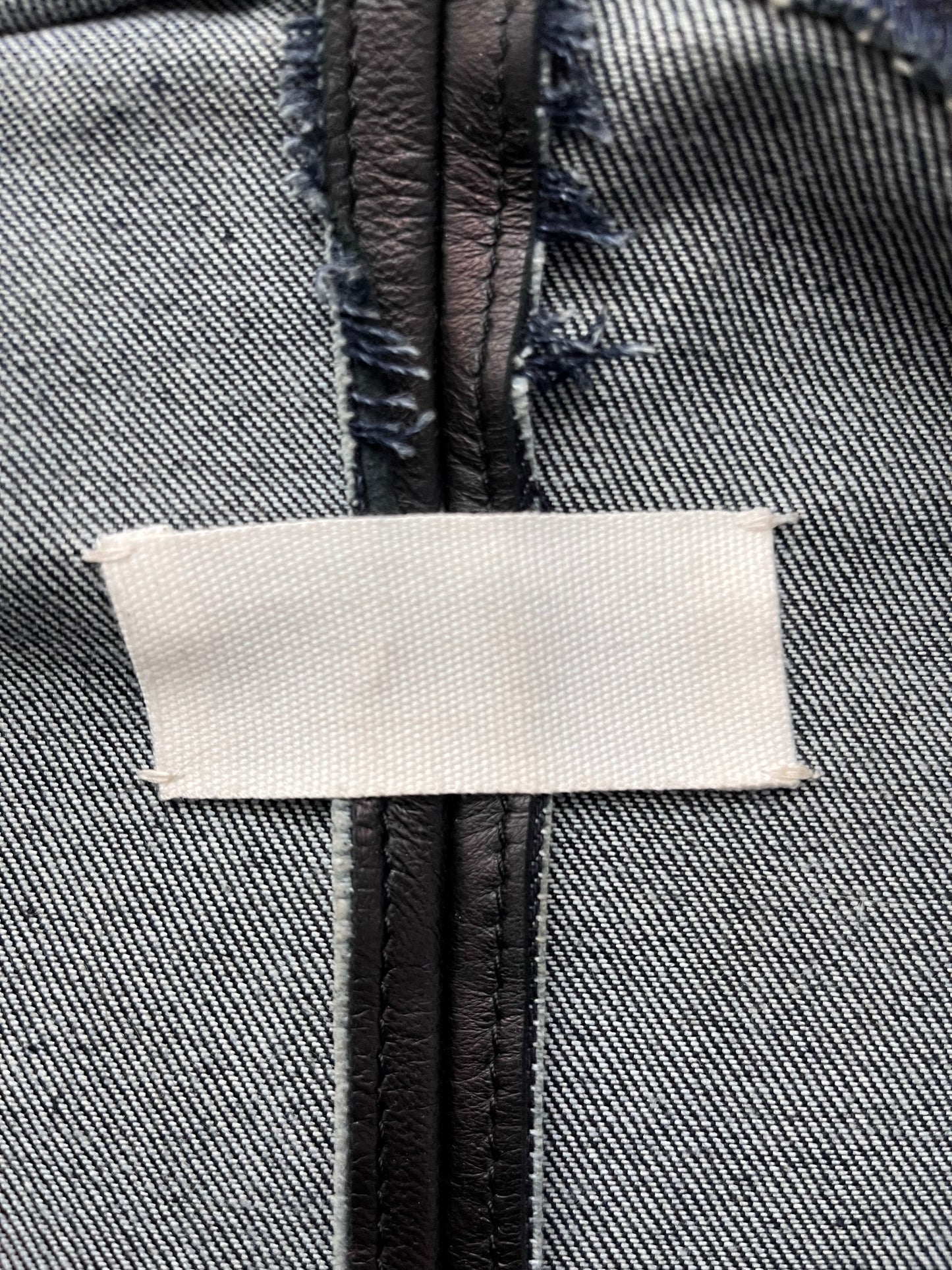 Margiela Artisanal Denim line Leather Belted Wrap Coat