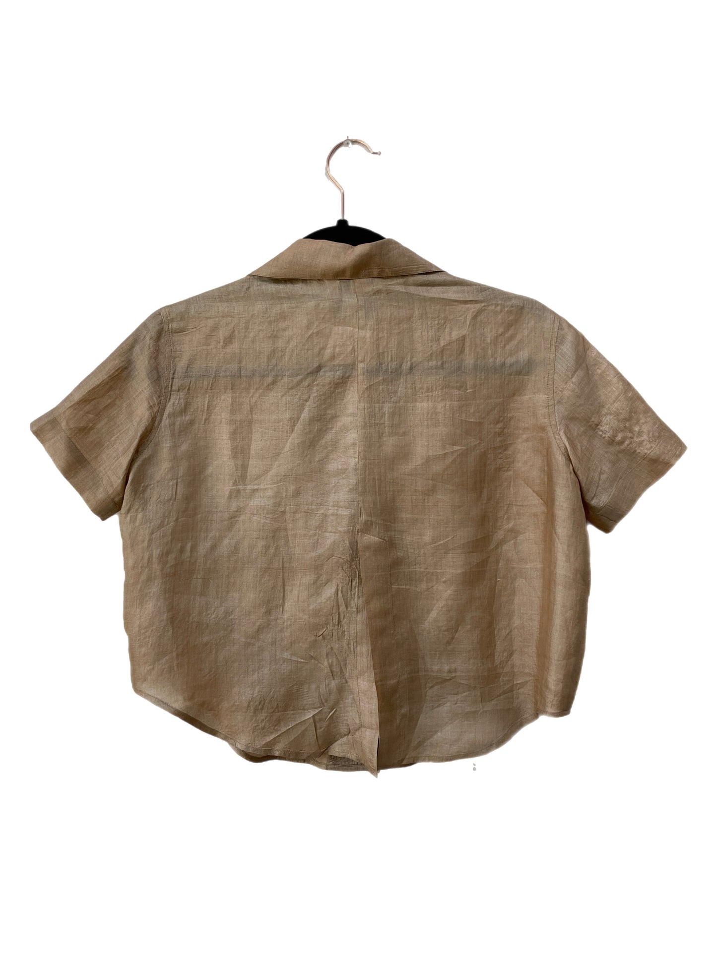 Romeo Gigli Rose Gold Cropped Shirt