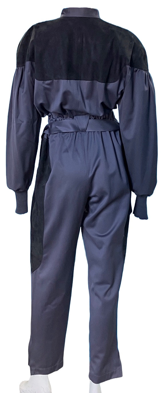 Thierry Mugler 1970’s Suede Appliqué Jumpsuit