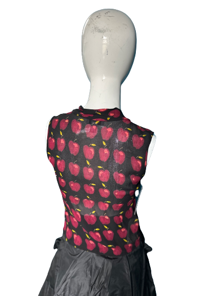 Moschino Apples Mesh Sleeveless Top