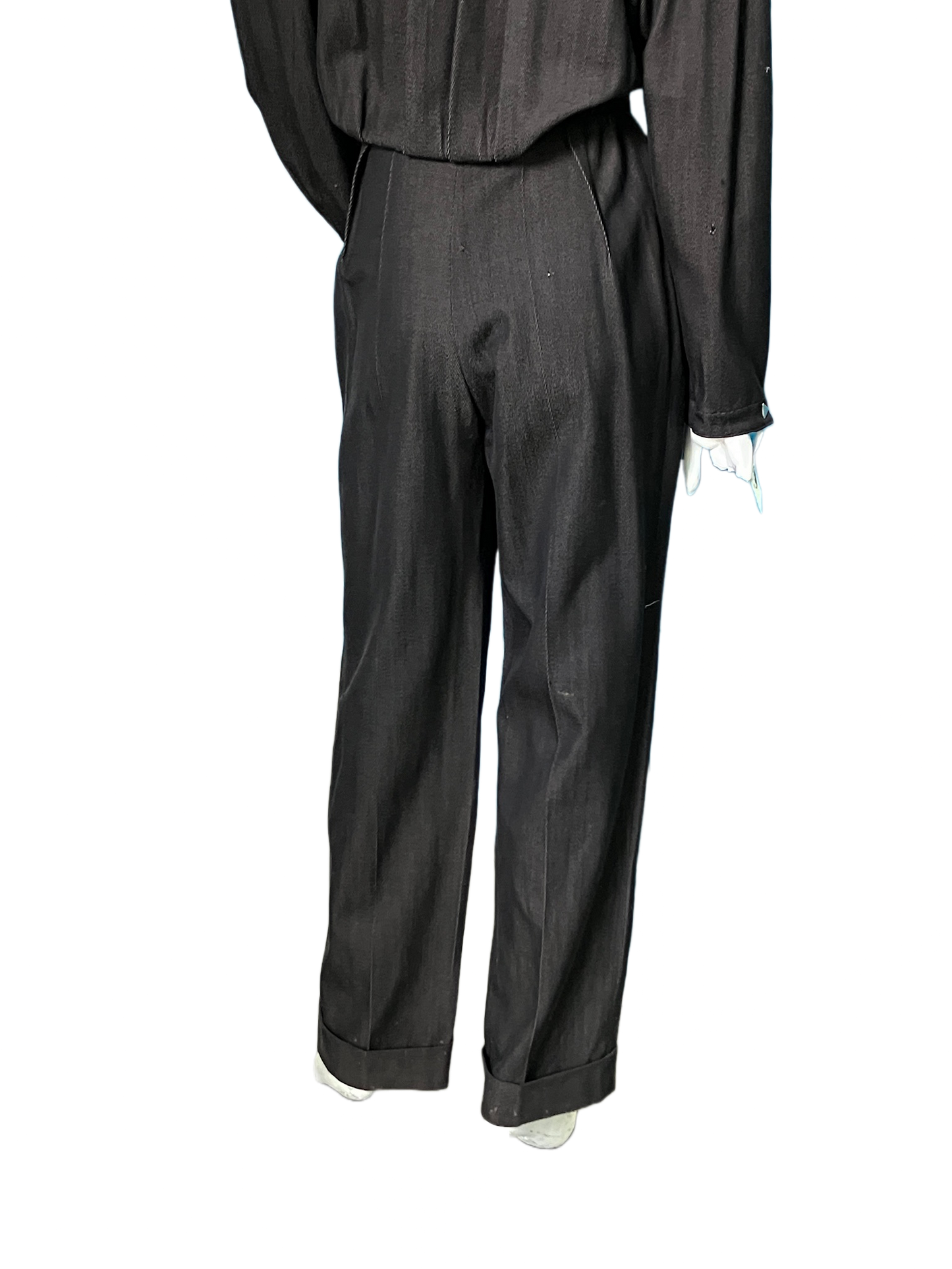 Thierry Mugler 80s Denim jumpsuit w triangle metal bottom