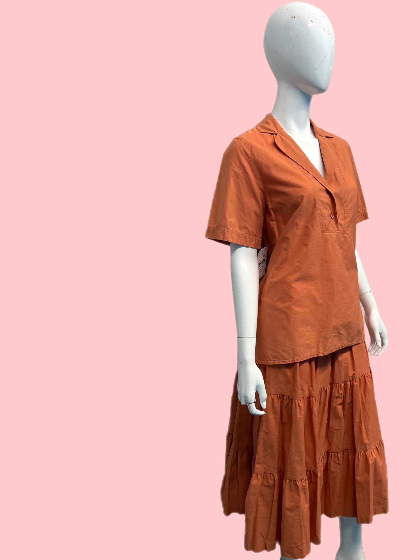 1980’s Guy Laroche Terracotta Peasant Skirt Set