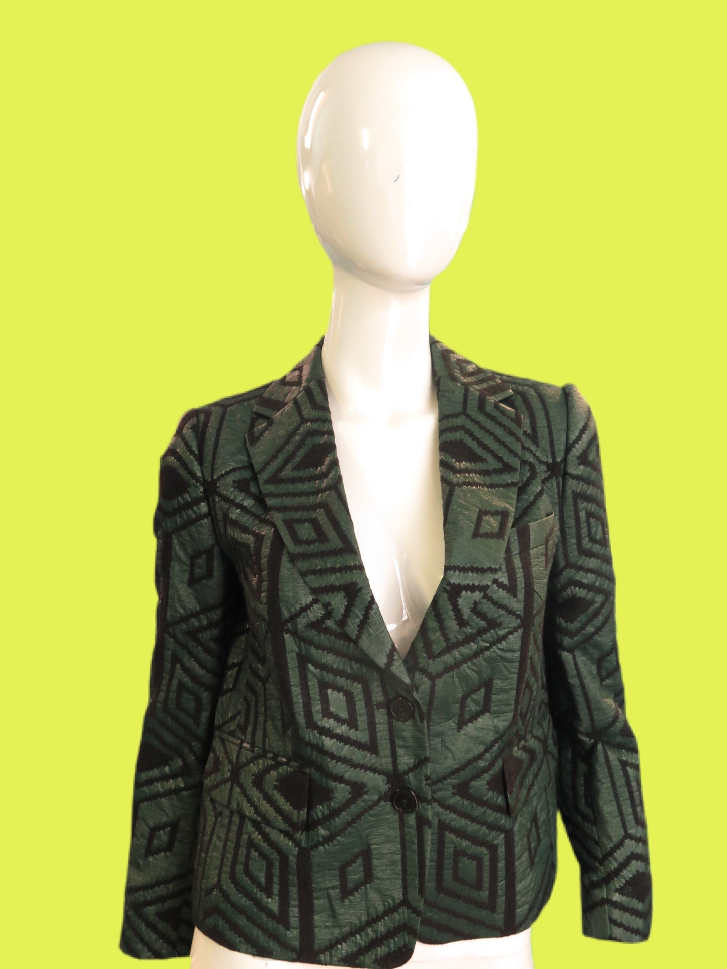 Dries Van Noten Diamond Print Jacquard Blazer