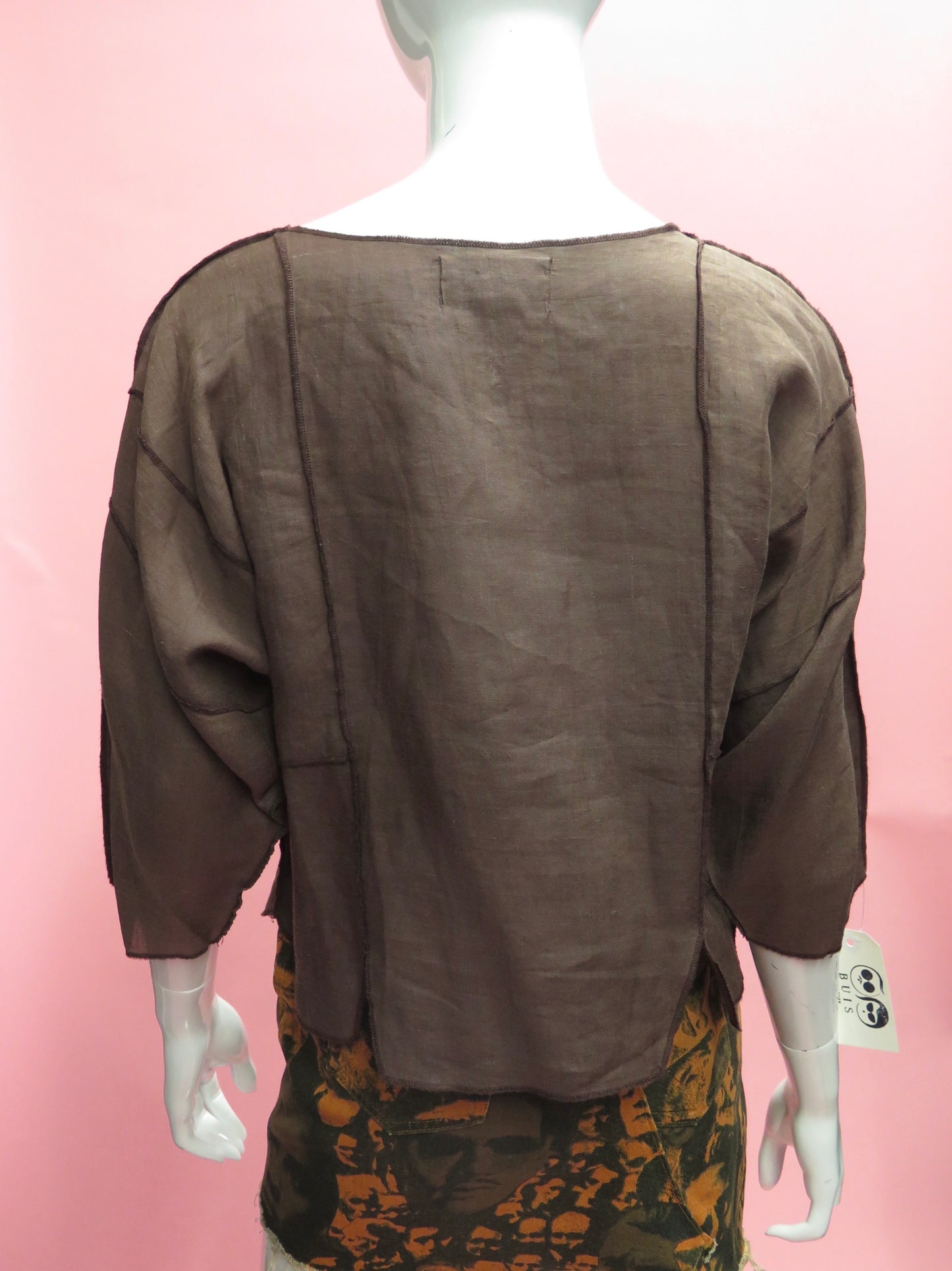 1980’s Tommy Hilfiger for Click Point Patchwork Linen Top