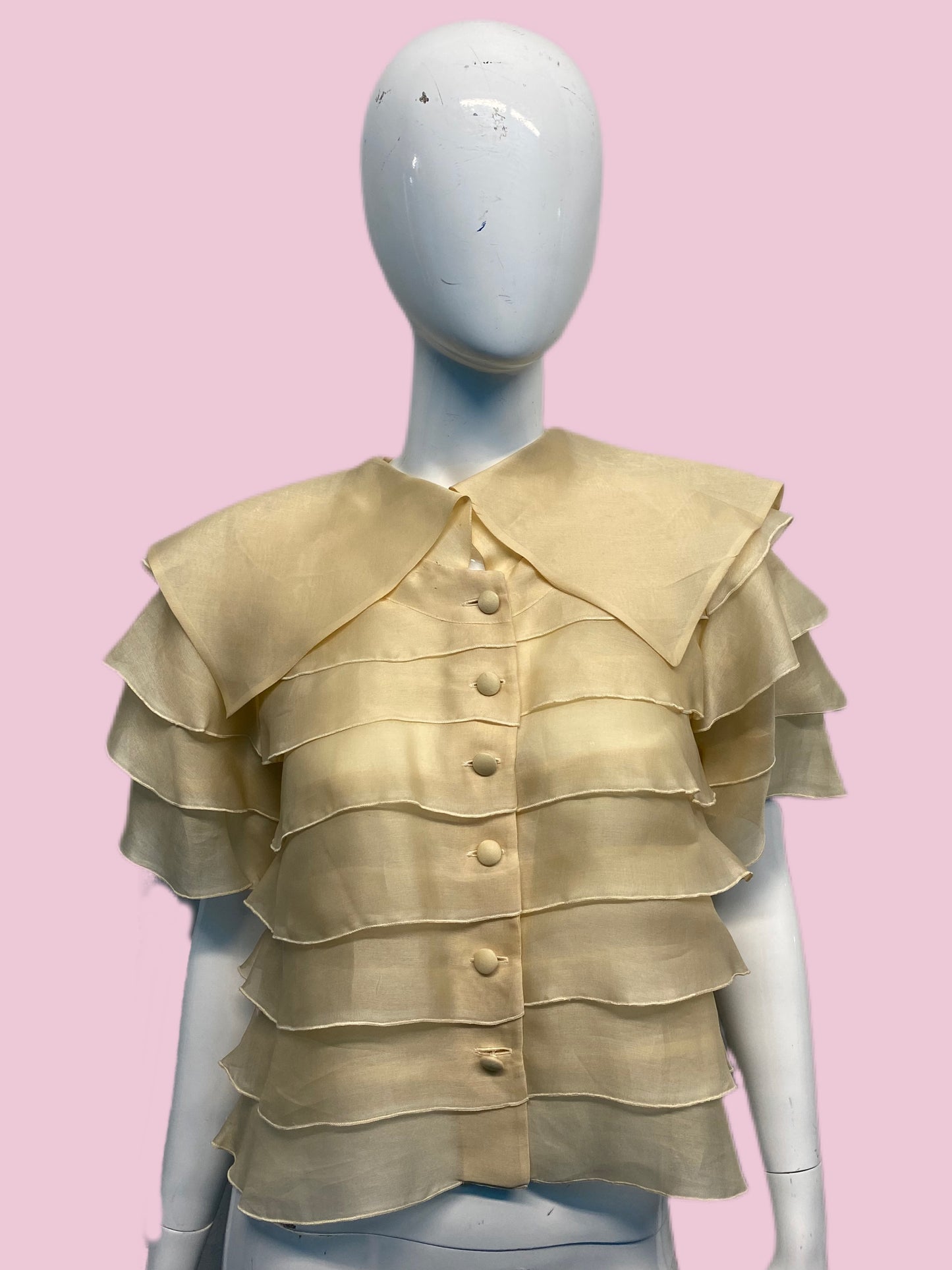 90’s Christian Lacroix Tiered Organza Blouse