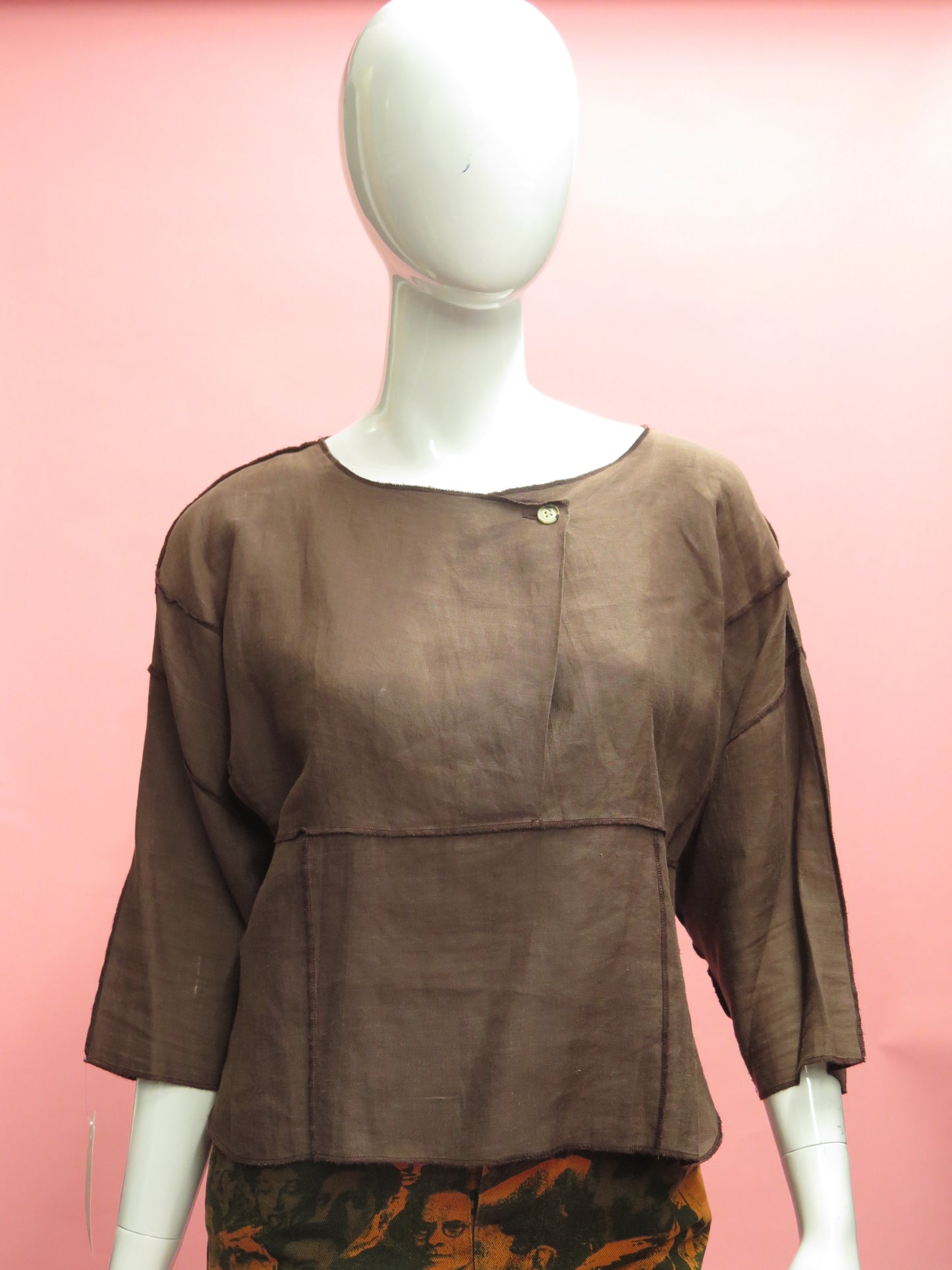 1980’s Tommy Hilfiger for Click Point Patchwork Linen Top