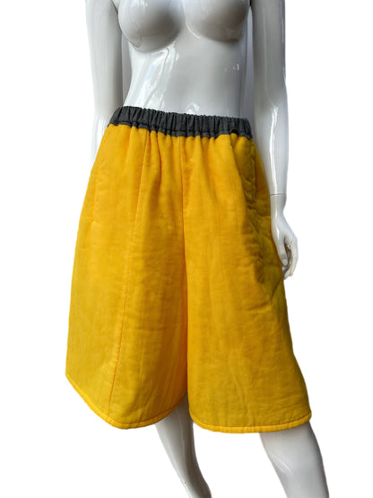 Comme des Garçons Yellow Padded Hakama Shorts