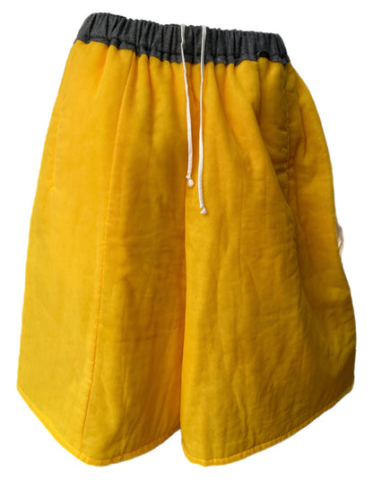 Comme des Garçons Yellow Padded Hakama Shorts