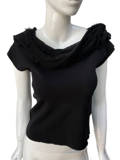 APOC Issey Miyake Convertible Black Mesh Hooded Shirt
