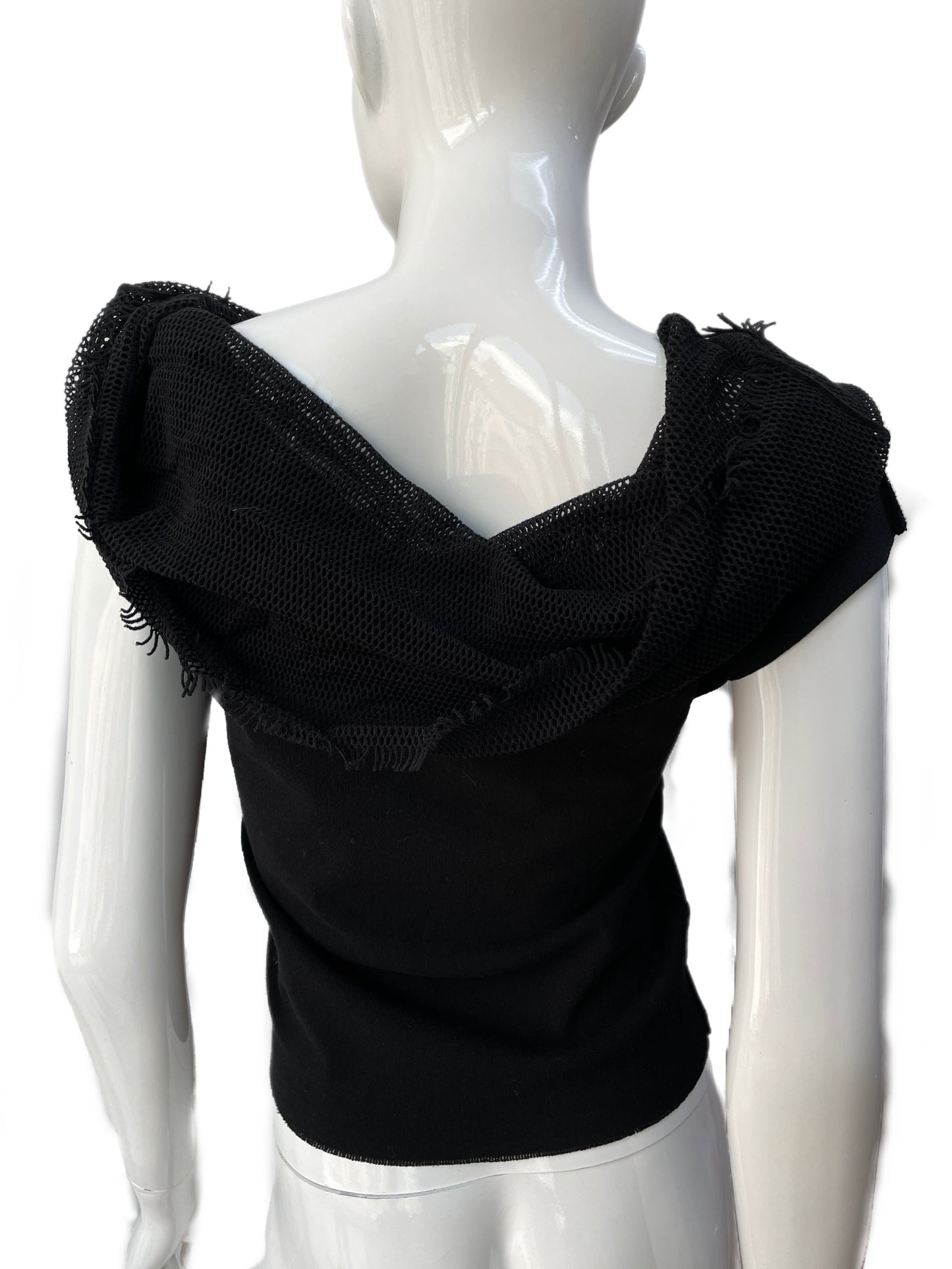 APOC Issey Miyake Convertible Black Mesh Hooded Shirt