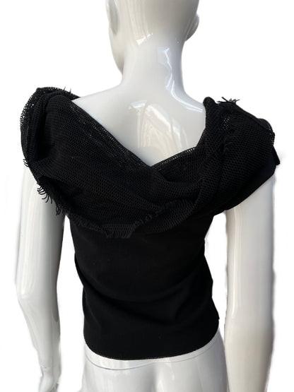 APOC Issey Miyake Convertible Black Mesh Hooded Shirt