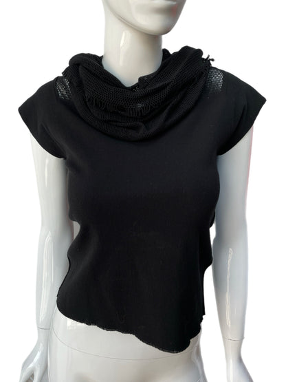 APOC Issey Miyake Convertible Black Mesh Hooded Shirt