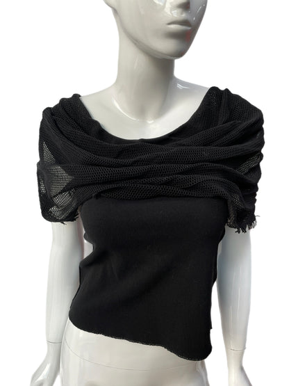 APOC Issey Miyake Convertible Black Mesh Hooded Shirt