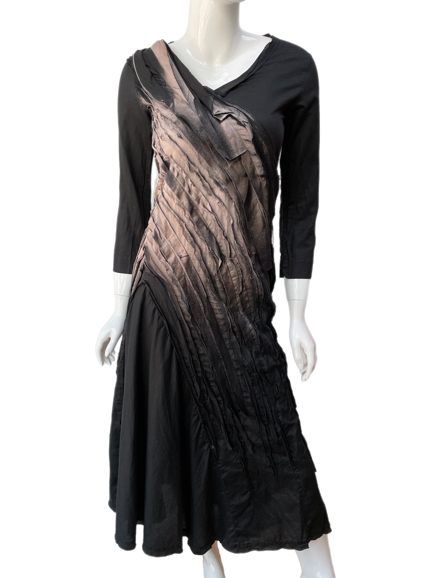 Issey Miyake Black Asymmetrical Layered Dress