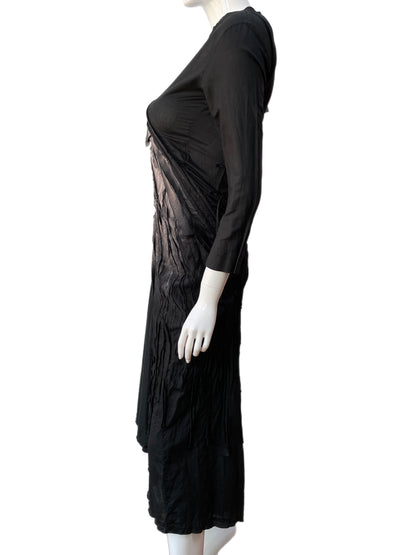 Issey Miyake Black Asymmetrical Layered Dress