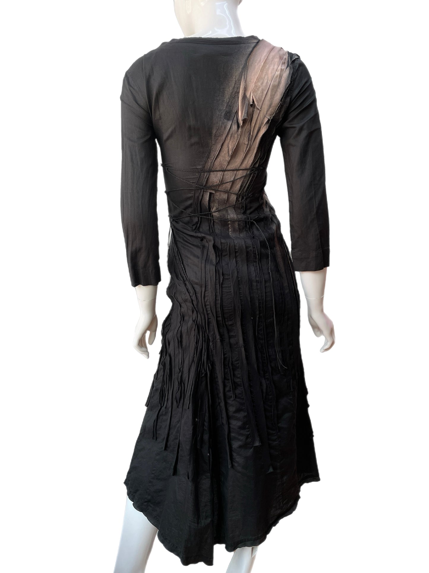 Issey Miyake Black Asymmetrical Layered Dress
