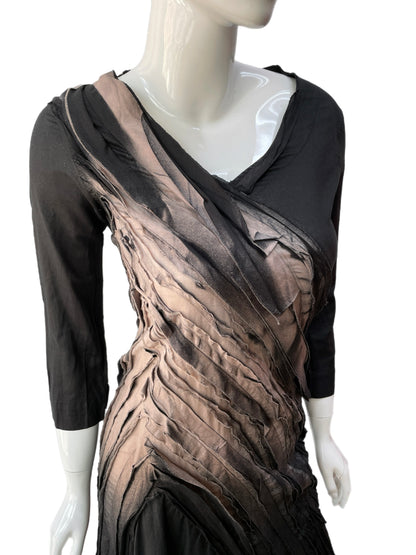 Issey Miyake Black Asymmetrical Layered Dress