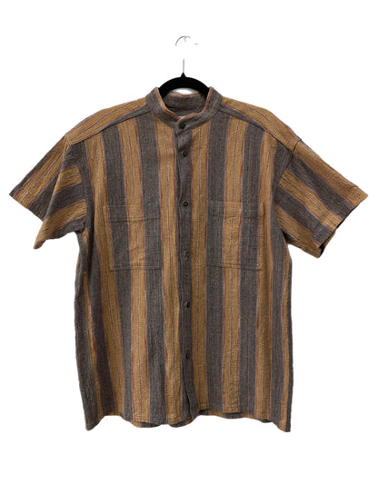 Issey Miyake Plantation Short-Sleeved Striped Camp Shirt