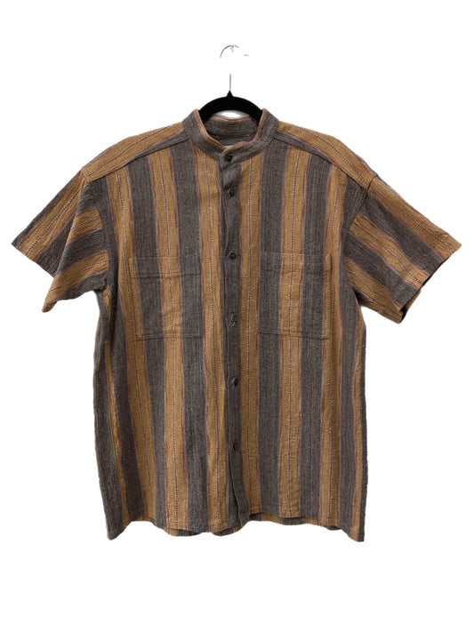 Issey Miyake Plantation Short-Sleeved Striped Camp Shirt