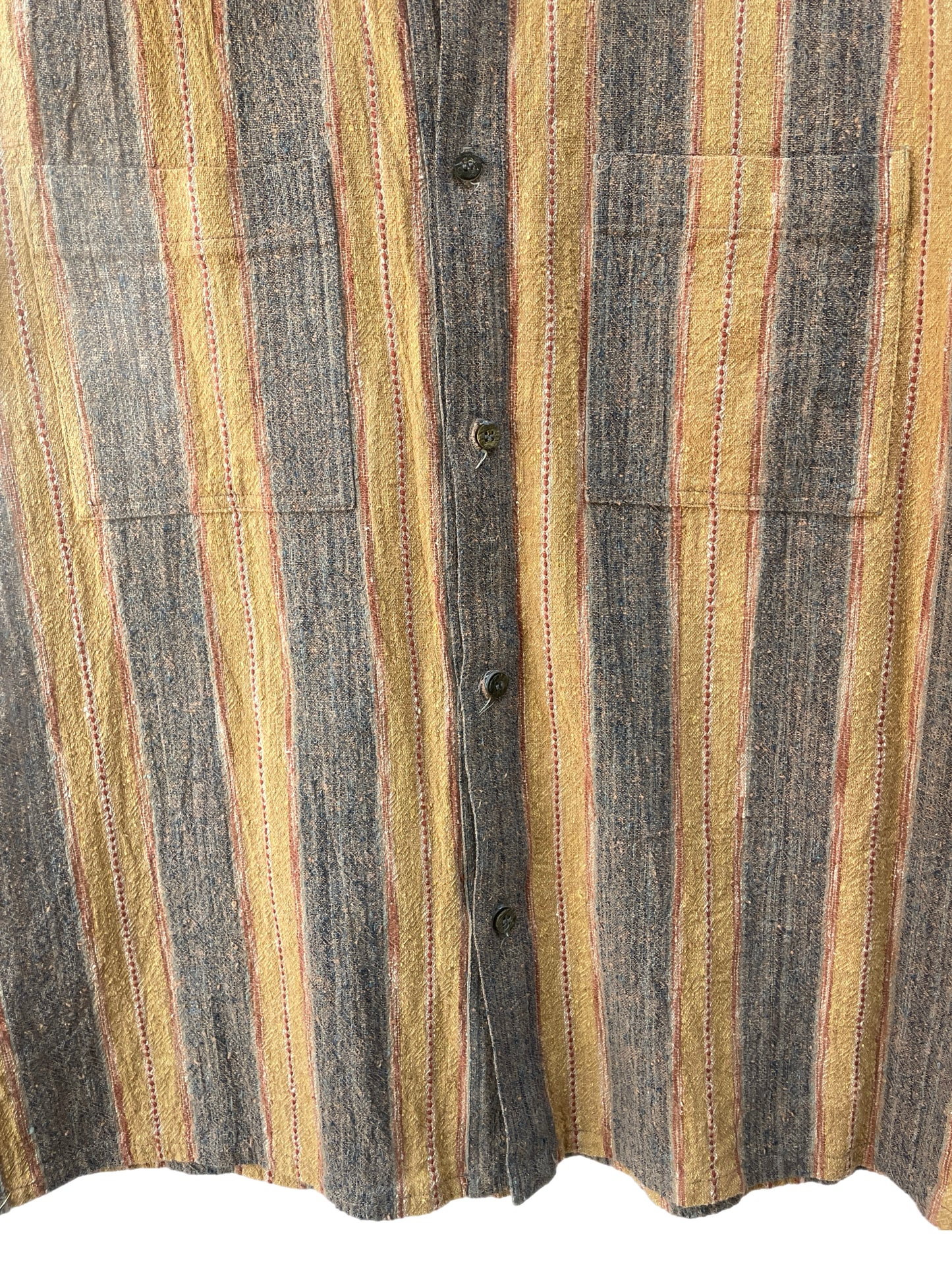 Issey Miyake Plantation Short-Sleeved Striped Camp Shirt