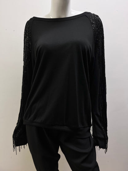 Margiela Fringe Beaded Sweatshirt