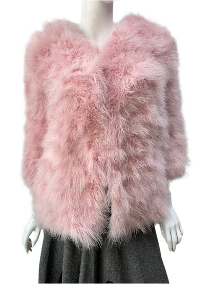Vintage Blush Pink Maribou Jacket