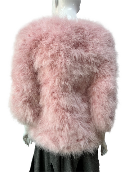Vintage Blush Pink Maribou Jacket
