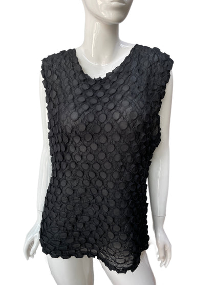 Issey Miyake Black 3D Suckers Tank Top