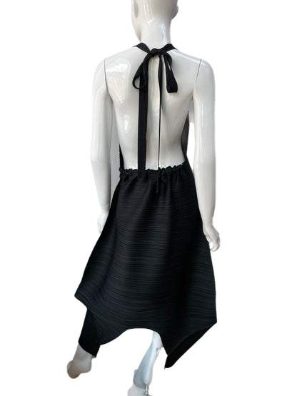Issey Miyake Pleats Please Black Pleated Halter Dress