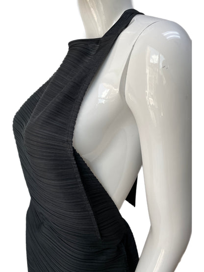 Issey Miyake Pleats Please Black Pleated Halter Dress