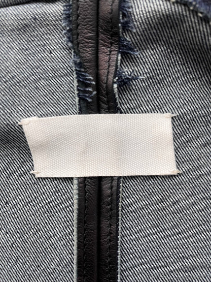 Margiela Artisanal Denim line Leather Belted Wrap Coat