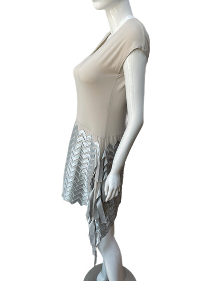 Issey Miyake Zig Zag Ribbon V-Neck Dress