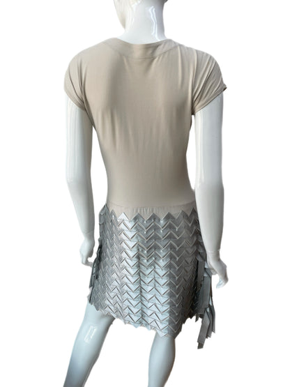 Issey Miyake Zig Zag Ribbon V-Neck Dress