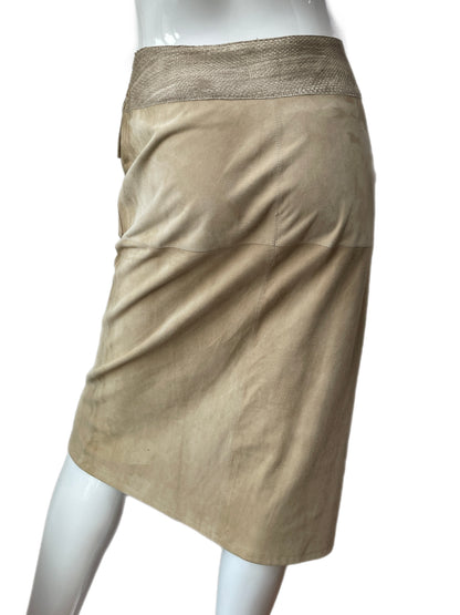 Giuliana Teso Snake Skin & Suede Pencil Skirt