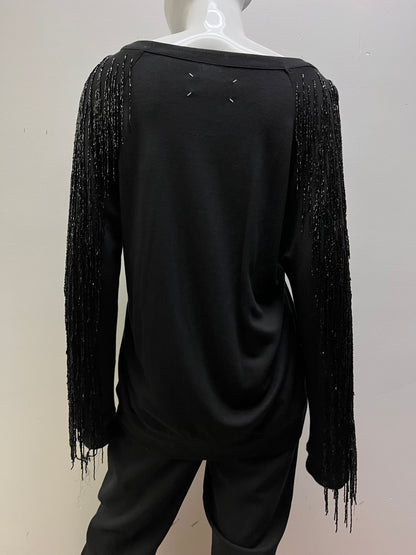 Margiela Fringe Beaded Sweatshirt