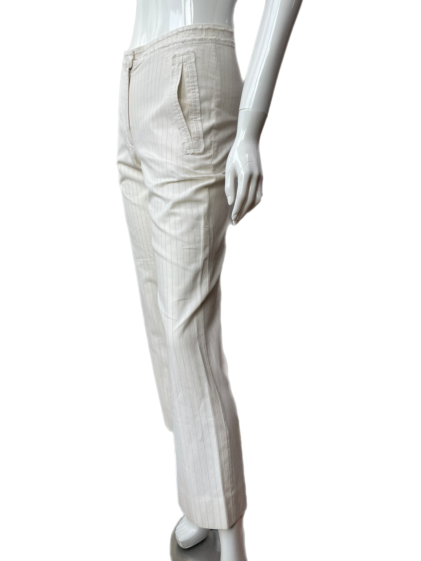 Maison Margiela White Pinstriped Pants