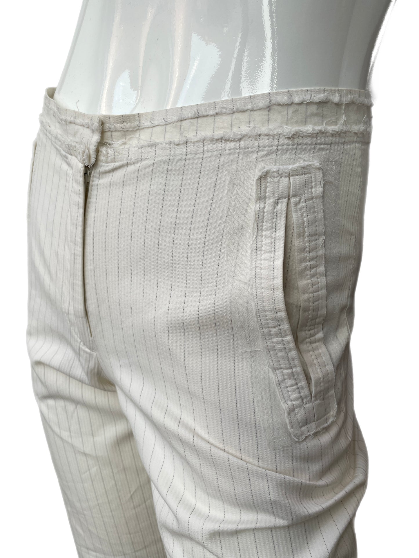 Maison Margiela White Pinstriped Pants