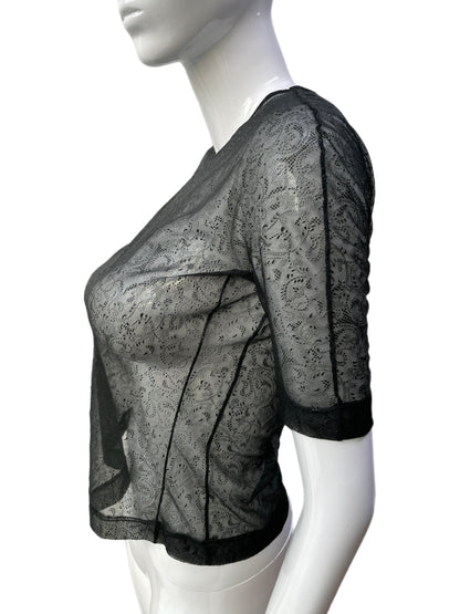 Strenesse Gabriele Strehle Black Paisley Mesh Pullover