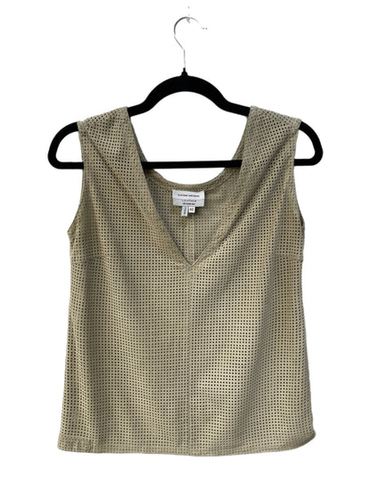 CoSTUME National Beige Perforated Leather Tank Top