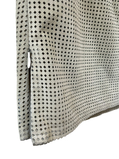 CoSTUME National Beige Perforated Leather Tank Top