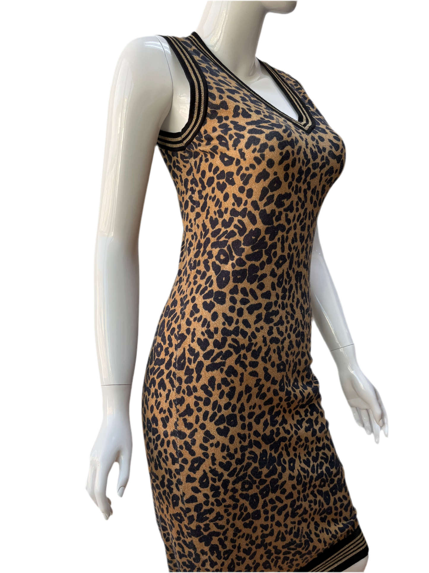 Galliano Leopard Sleeveless Dress