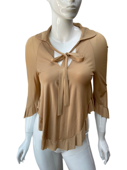 Gucci Beige Silk Pussy Bow Shirt
