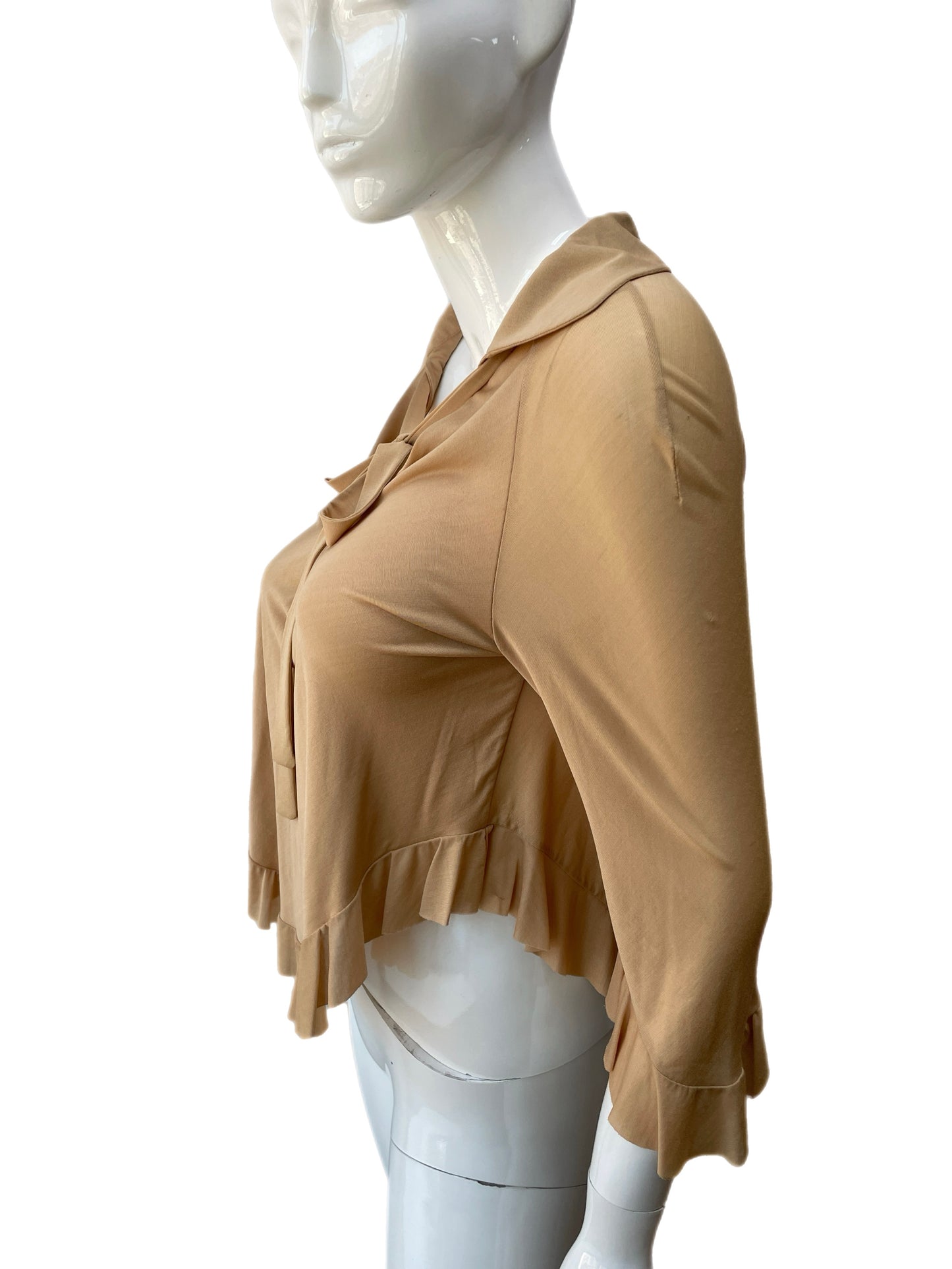 Gucci Beige Silk Pussy Bow Shirt