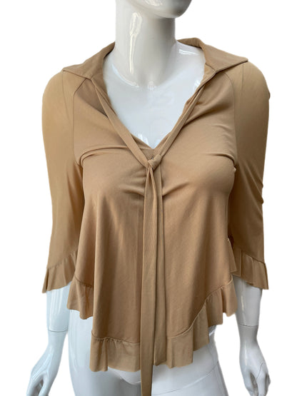 Gucci Beige Silk Pussy Bow Shirt