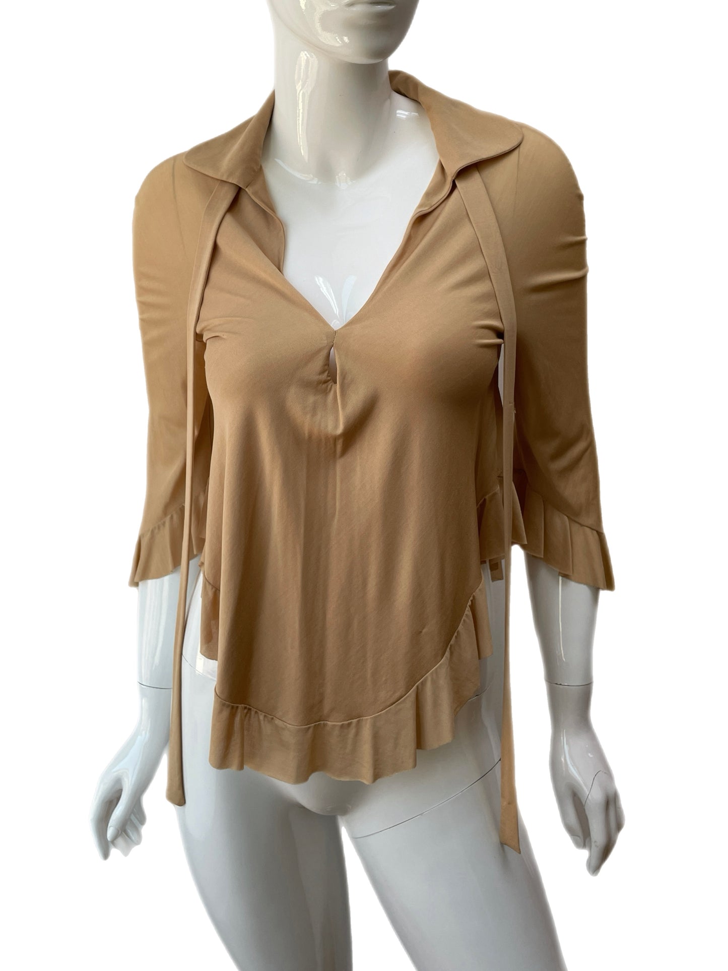 Gucci Beige Silk Pussy Bow Shirt