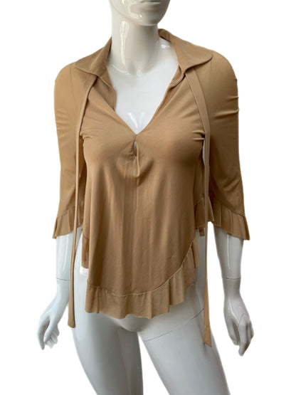 Gucci Beige Silk Pussy Bow Shirt