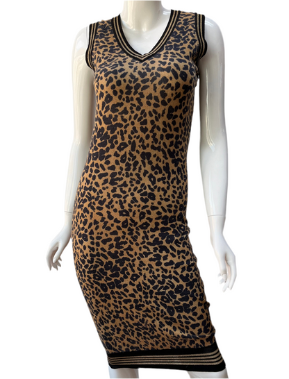 Galliano Leopard Sleeveless Dress