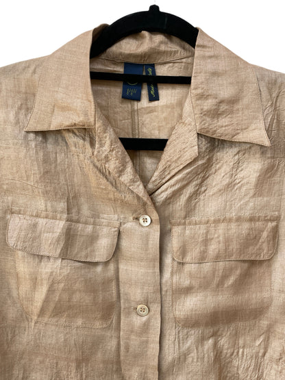 Romeo Gigli Rose Gold Cropped Shirt